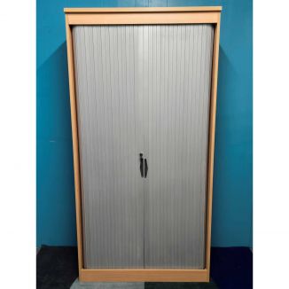 Second Hand Beech Tambour Cupboard