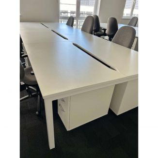 Second Hand 6 Person White Bench Desk