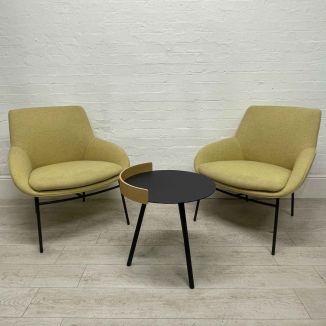 Second Hand Light Yellow Fabric Armchairs - Set of 2