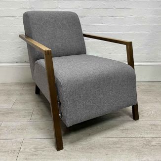 Second Hand Theatre Velour Grey Armchair