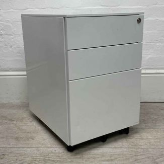 Second Hand White 3 Drawer Pedestal