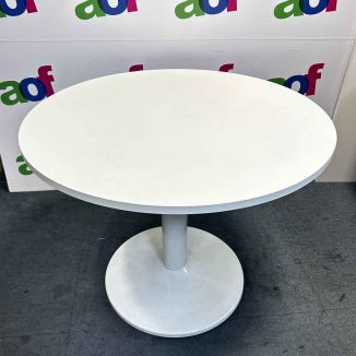 Second Hand Techo Round White Meeting Table - White Base