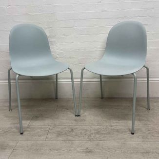 Second Hand Light Blue Stacking Chairs - Set of 2