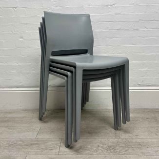 Second Hand Grey Stacking Chairs - Set of 4