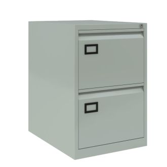 2 Drawer Filing Cabinet - Bisley AOC - Silver