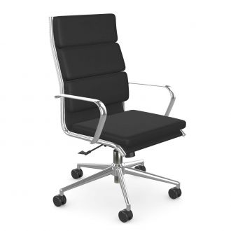 Soft Pad Leather Operator Chair - Black