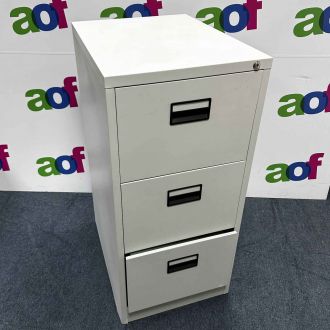 Second Hand Light Grey 3 Drawer Filing Cabinet